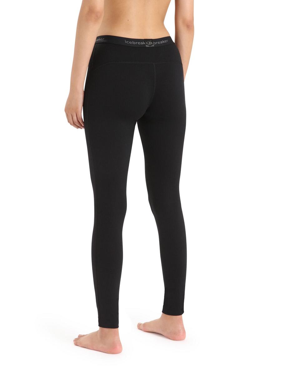 Black Icebreaker Merino 200 Oasis Thermal Women's Leggings | AU 1551NWYB